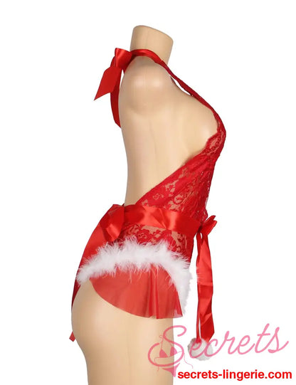 YesX YX874Q Christmas Sexy Halter Neck Teddy Up To 4XL