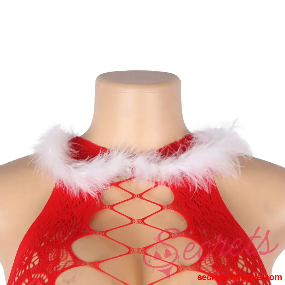 YesX YX877 Christmas Sexy Bodystocking Dress - Red / One Size (S-L)