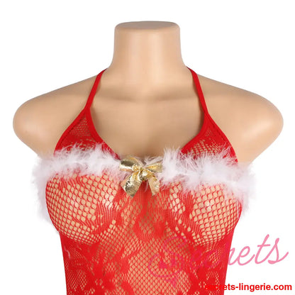 YesX YX879 Christmas Sexy Red Bodystocking - Red / One Size (S-L)