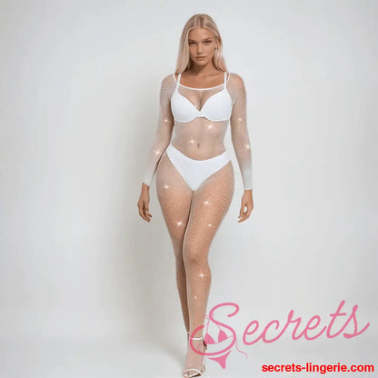 YesX YX885 Fishnet Sparkly Bodystocking