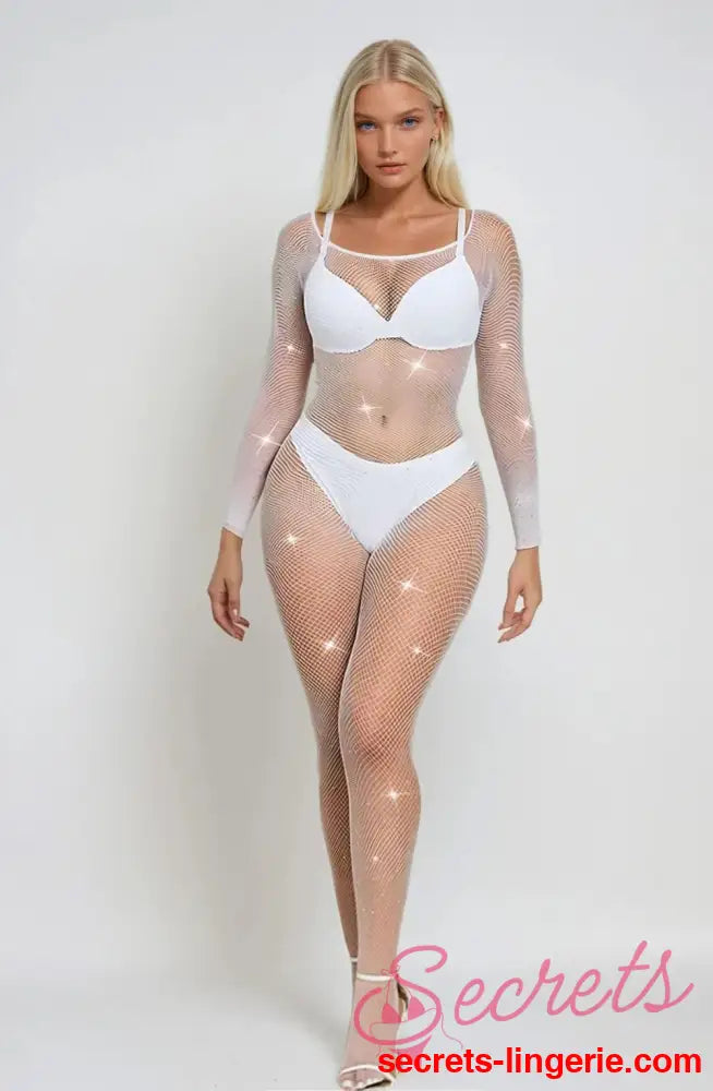 YesX YX885 Fishnet Sparkly Bodystocking