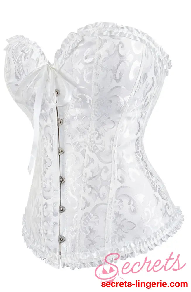 YesX YX887 Elegant White Brocade Corset up to 2XL