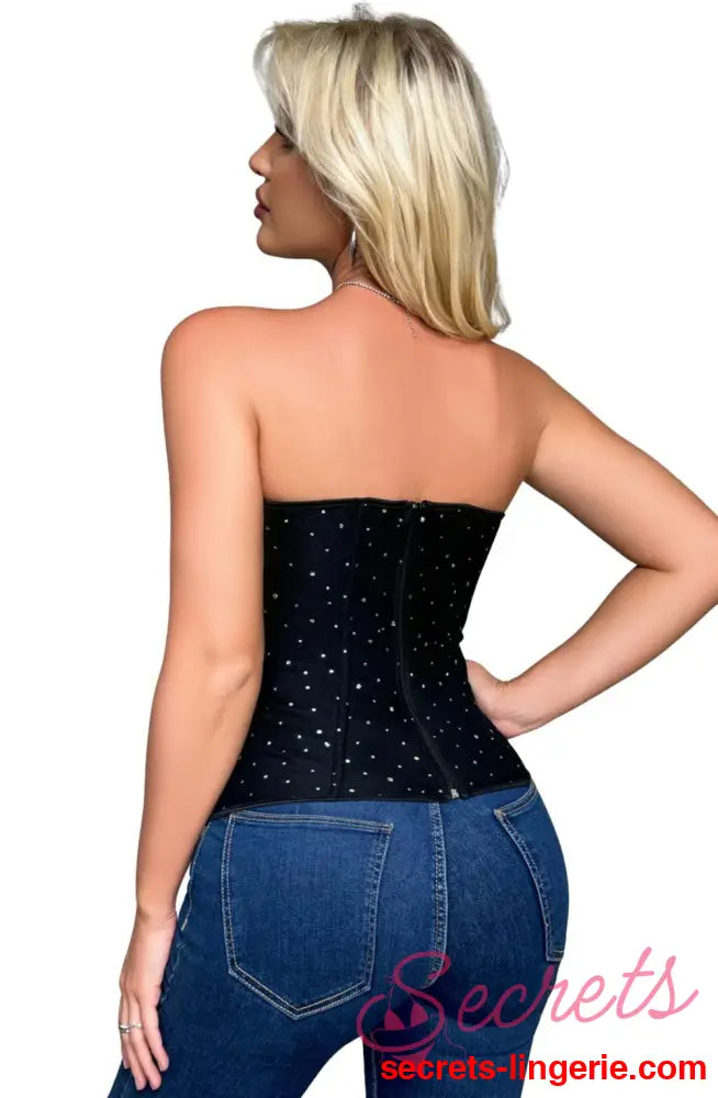 YesX YX895 Sequin Corset Black
