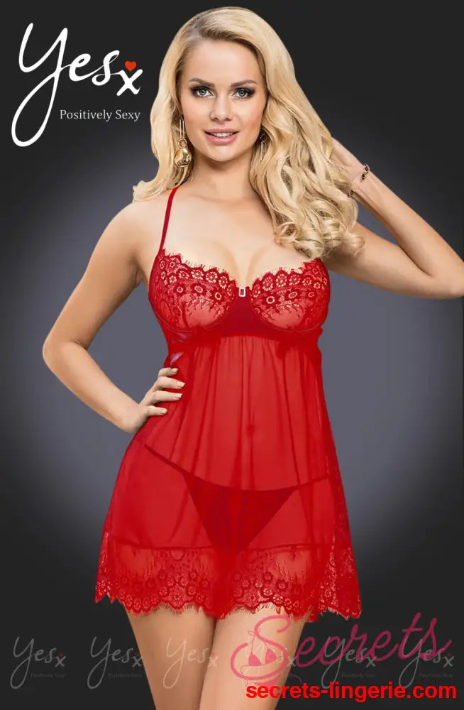 YesX YX952 Red Babydoll Set