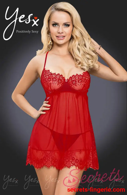 YesX YX952 Red Babydoll Set