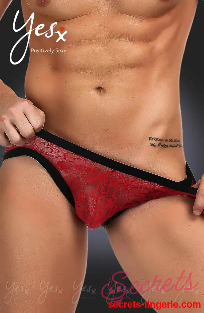 YesX YX974 Men’s Brief Red/Black