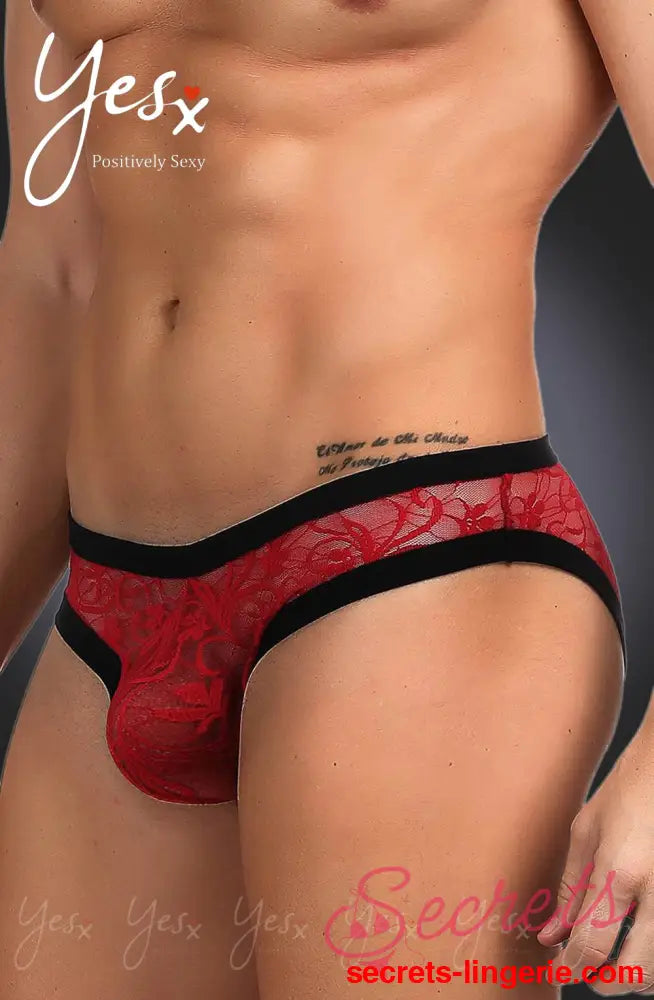 YesX YX974 Men’s Brief Red/Black
