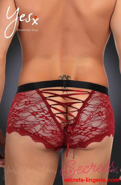 YesX YX976 Mens Boxer Brief Red/Black