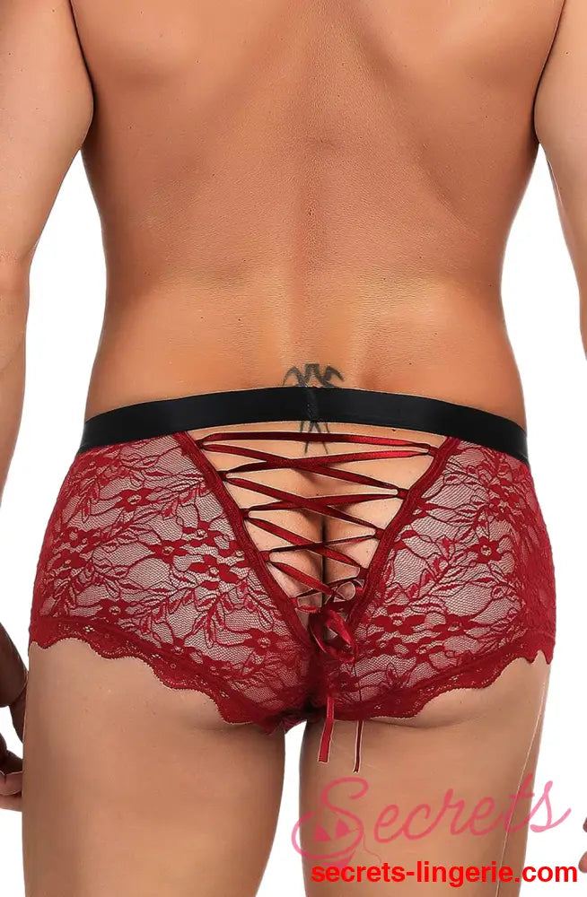 YesX YX976 Mens Boxer Brief Red/Black