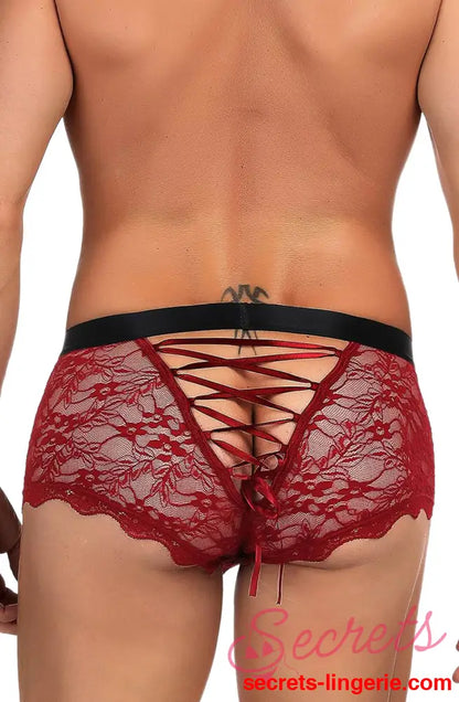 YesX YX976 Mens Boxer Brief Red/Black