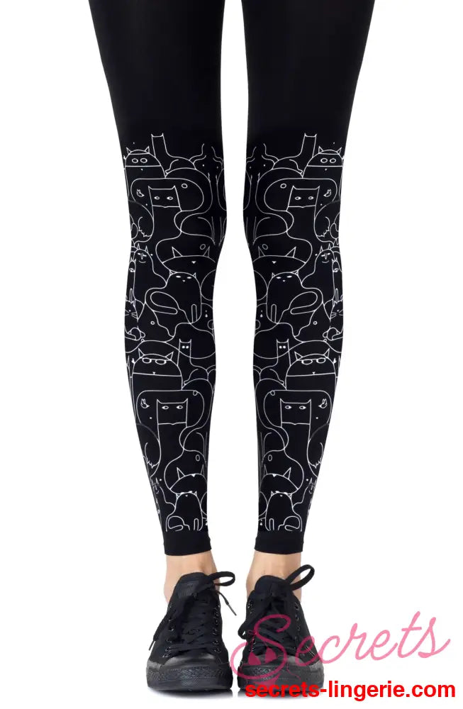 Zohara ’Cat Lady’ Black Footless Tights