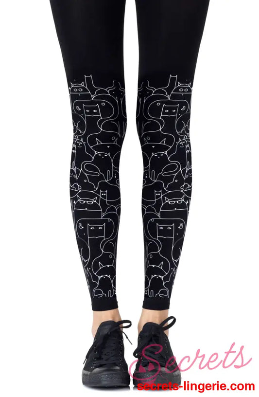 Zohara ’Cat Lady’ Black Footless Tights