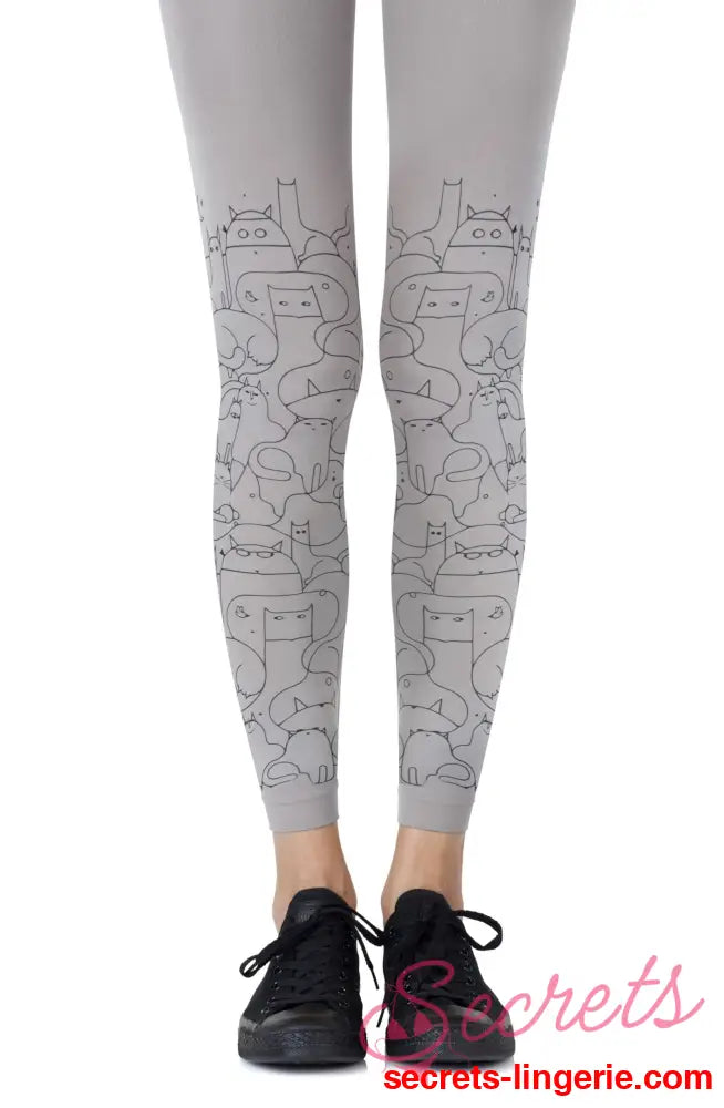 Zohara ’Cat Lady’ Grey Footless Tights