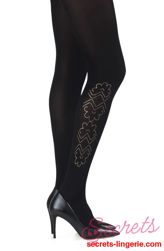 Zohara ’Caught In The Metal’ Black Print Tights