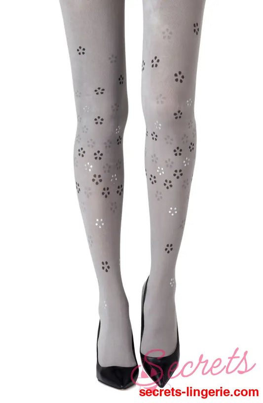 Zohara ’Cherry Blossom Girl’ Grey Tights