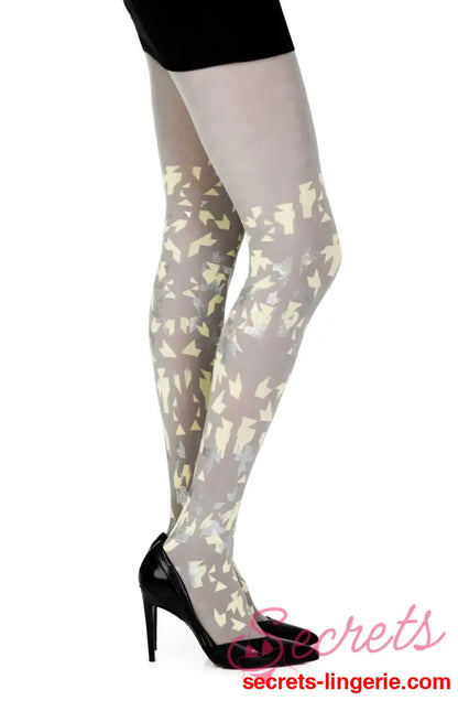 Zohara ’Confetti’ Grey Print Tights