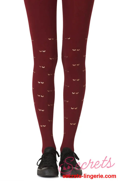 Zohara ’Daydreaming’ Burgundy Print Tights