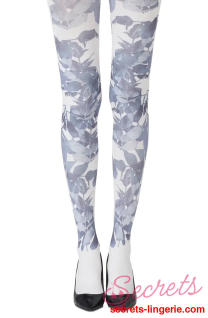 Zohara ’Don’t Leave Me’ Cream Tights - Cream/Blue / Size 2