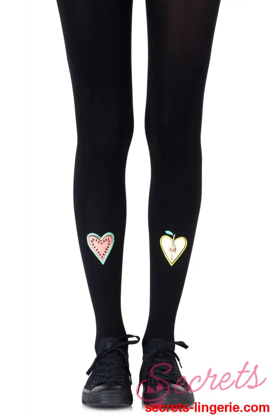 Zohara ’Fruit Cocktail’ Black Print Tights