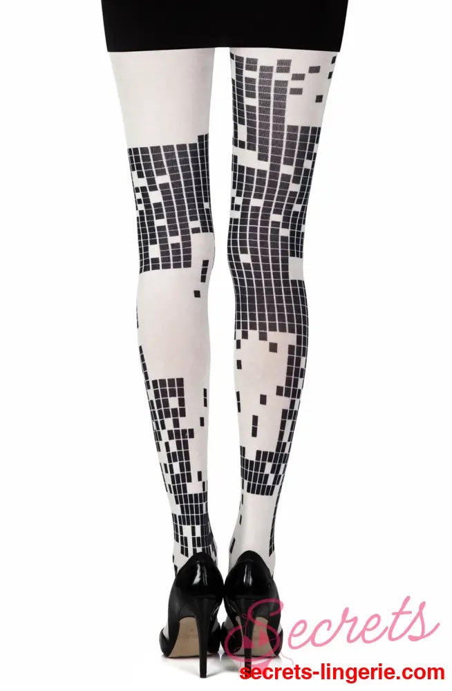 Zohara ’Game Boy’ Cream Print Tights