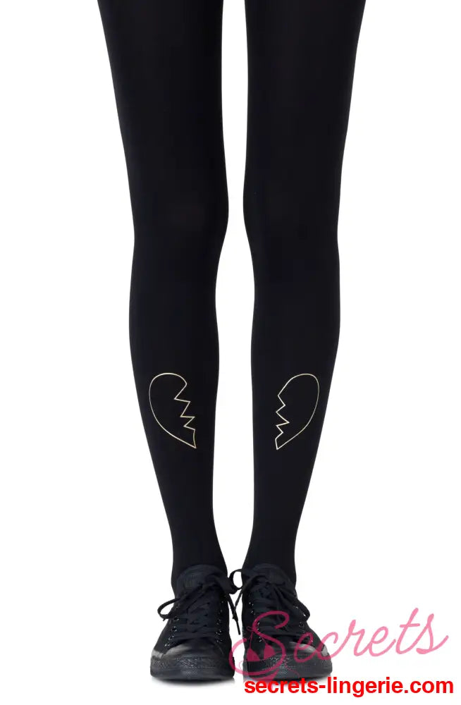 Zohara ’Heartbreaker’ Gold Print Tights