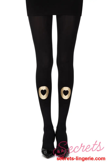 Zohara ’Into My Heart’ Black Print Tights