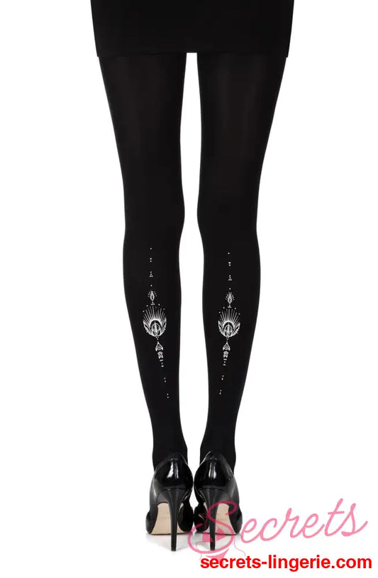Zohara ’Jewel In The Night’ Black Print Tights