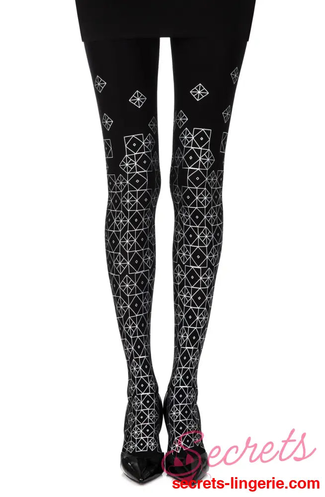 Zohara ’Kaleidoscope’ Black Print Tights