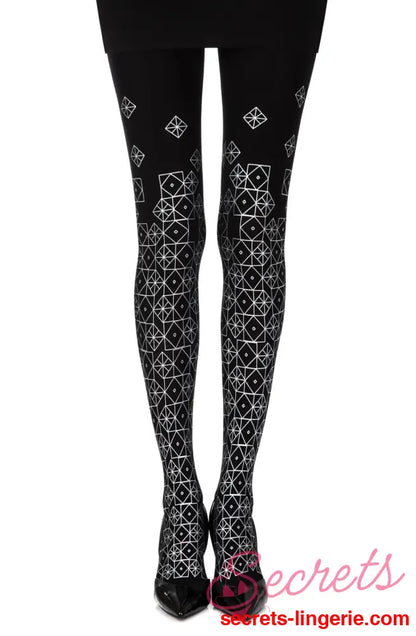 Zohara ’Kaleidoscope’ Black Print Tights