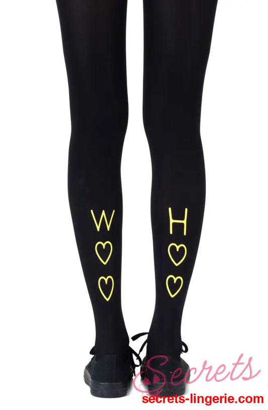 Zohara ’Party In The Back/Front’ Black Tights