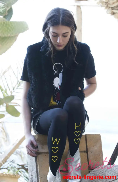 Zohara ’Party In The Back/Front’ Black Tights