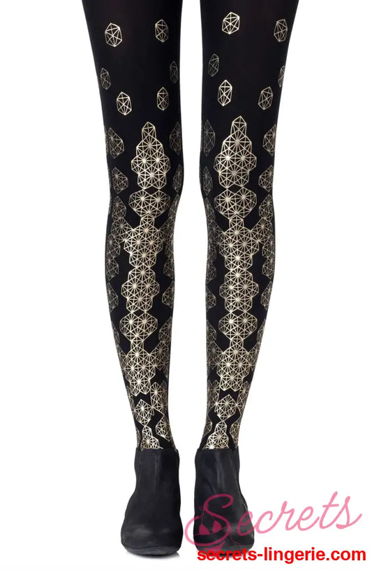 Zohara ’Queen Bee’ Gold Print Tights