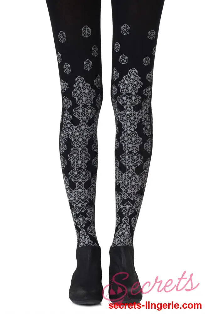 Zohara ’Queen Bee’ Grey Print Tights