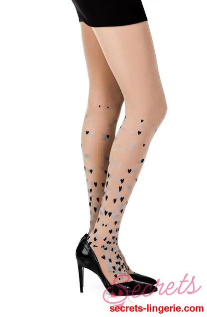 Zohara ’Queen Of Hearts’ Powder Print Tights