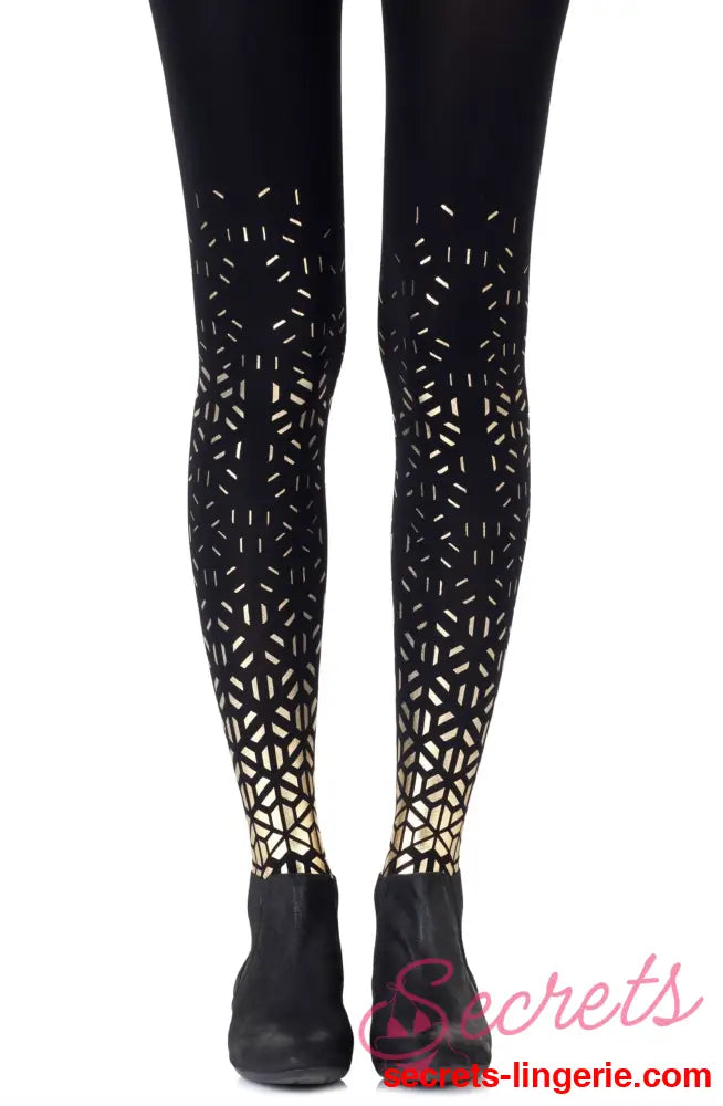 Zohara ’Shape Up’ Gold Print Tights
