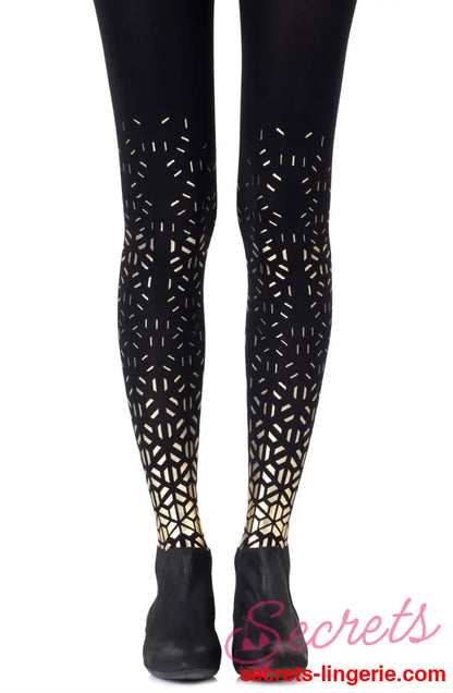 Zohara ’Shape Up’ Gold Print Tights