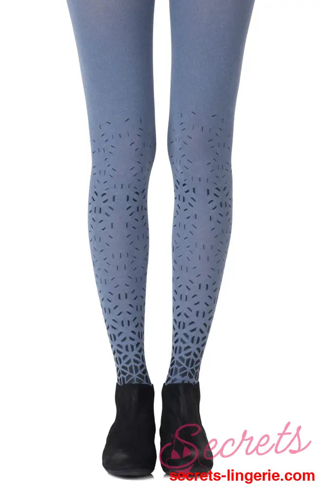 Zohara ’Shape Up’ Heather Blue Print Tights