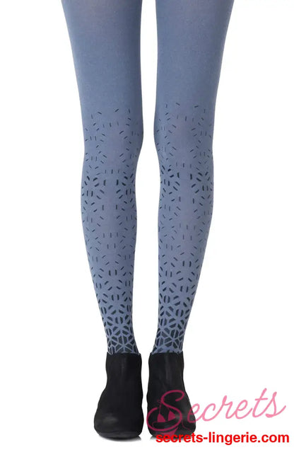 Zohara ’Shape Up’ Heather Blue Print Tights