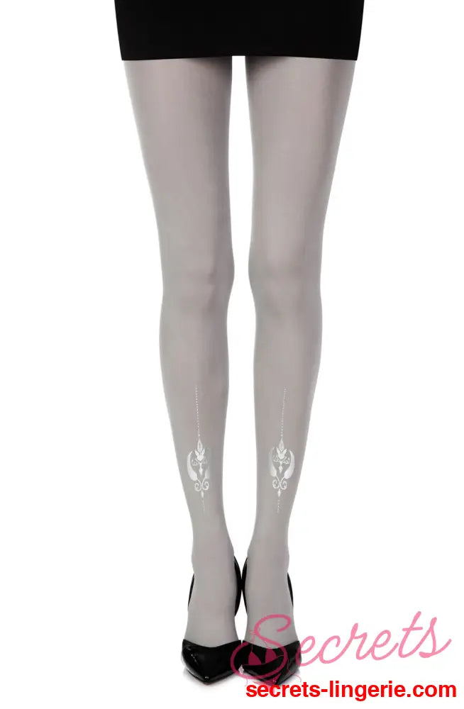 Zohara ’Silver Line’ Grey Print Tights
