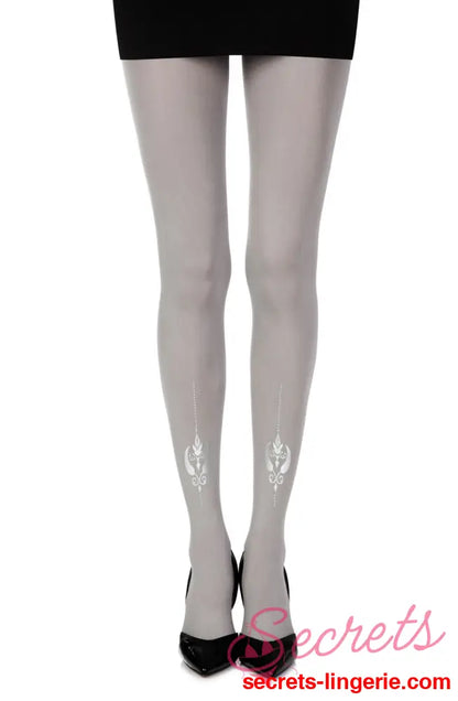 Zohara ’Silver Line’ Grey Print Tights