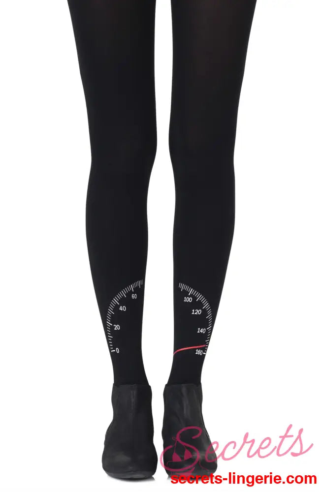 Zohara ’To The Max’ Multicolour Print Tights - Black/Multi / Size 1