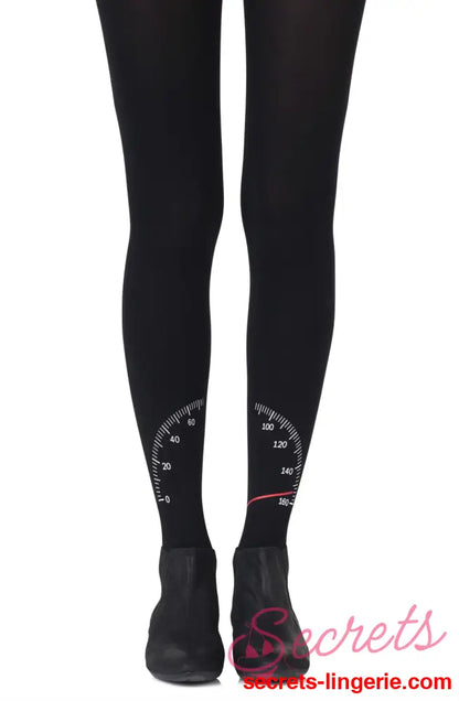 Zohara ’To The Max’ Multicolour Print Tights - Black/Multi / Size 1