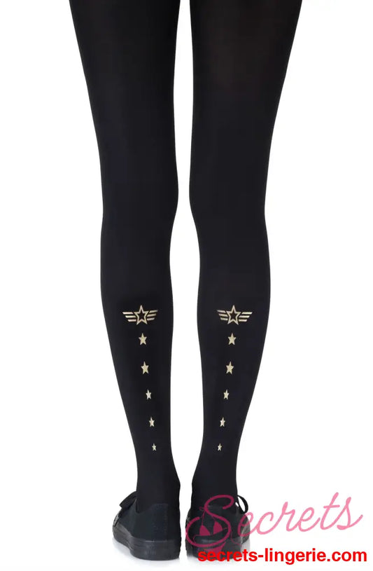 Zohara ’Top Gun’ Gold Print Tights