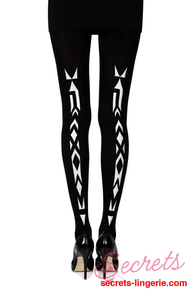 Zohara ’Traibel’ Black Print Tights