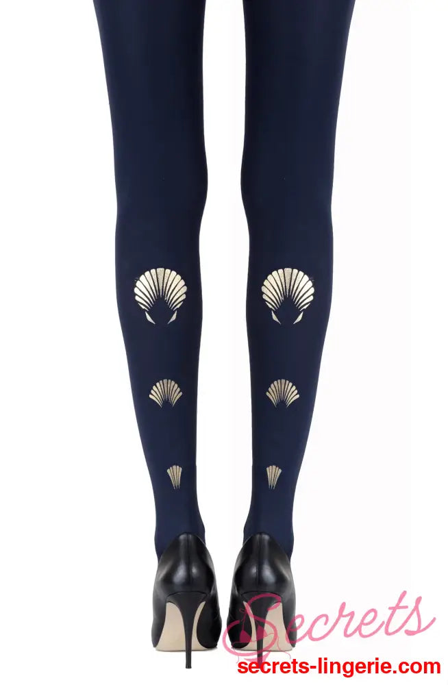 Zohara ’What The Shell’ Gold Print Tights