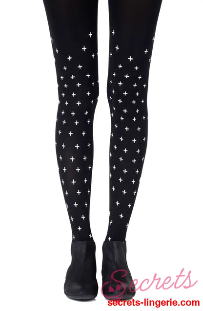 Zohara ’You + Me = Love’ Black Tights