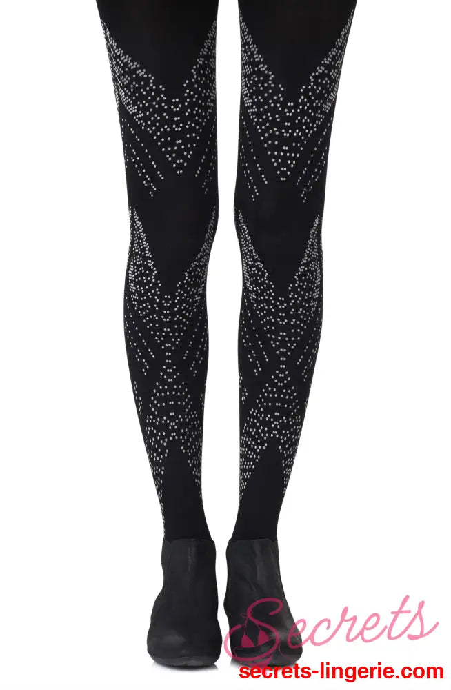 Zohara ’You’re My Darling Angle’ Black Tights